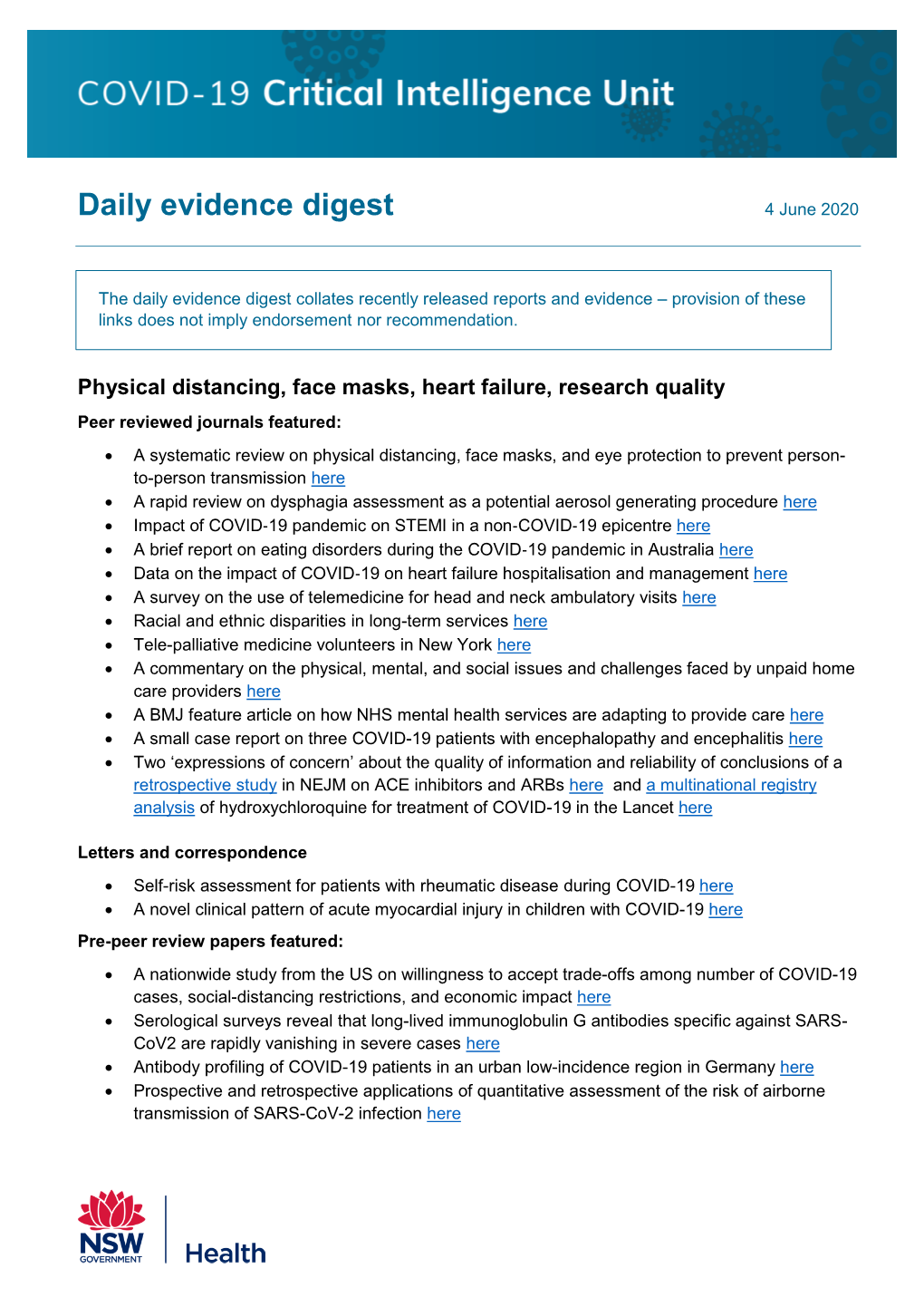 Daily Evidence Digest 4 June 2020