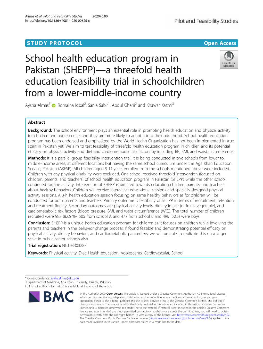 School Health Education Program in Pakistan (SHEPP)