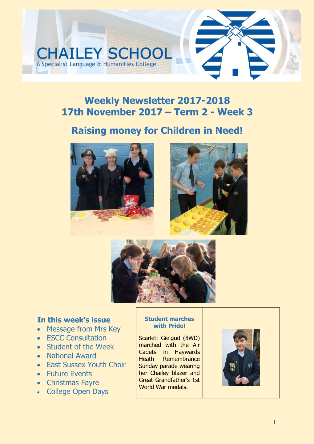 Week 3 Raising Money for Children in Need!