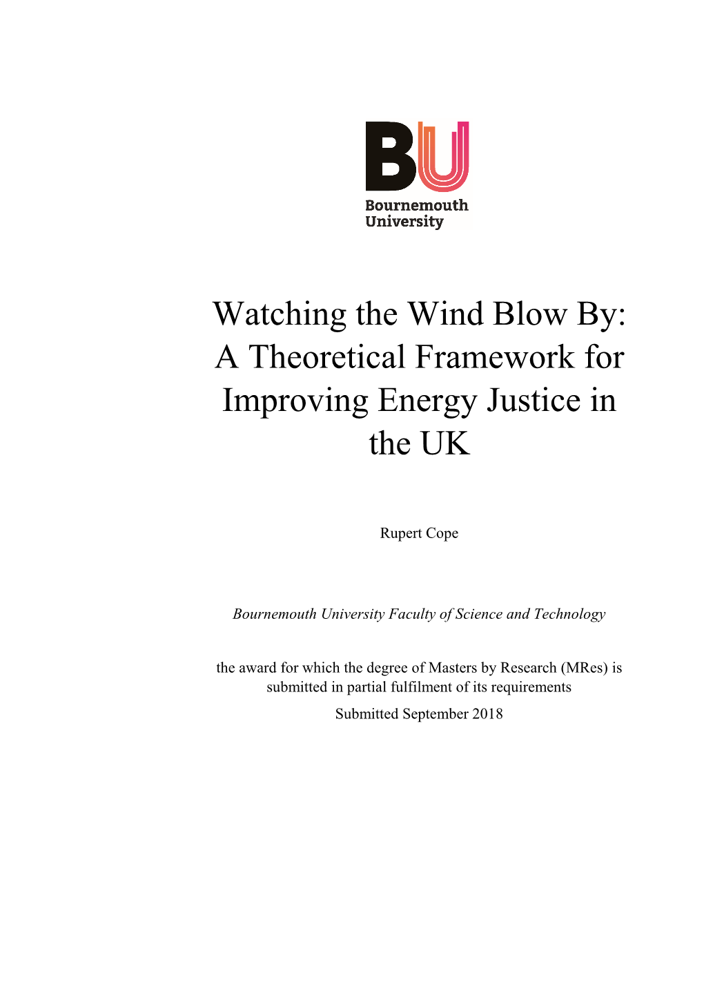 A Theoretical Framework for Improving Energy Justice in the UK
