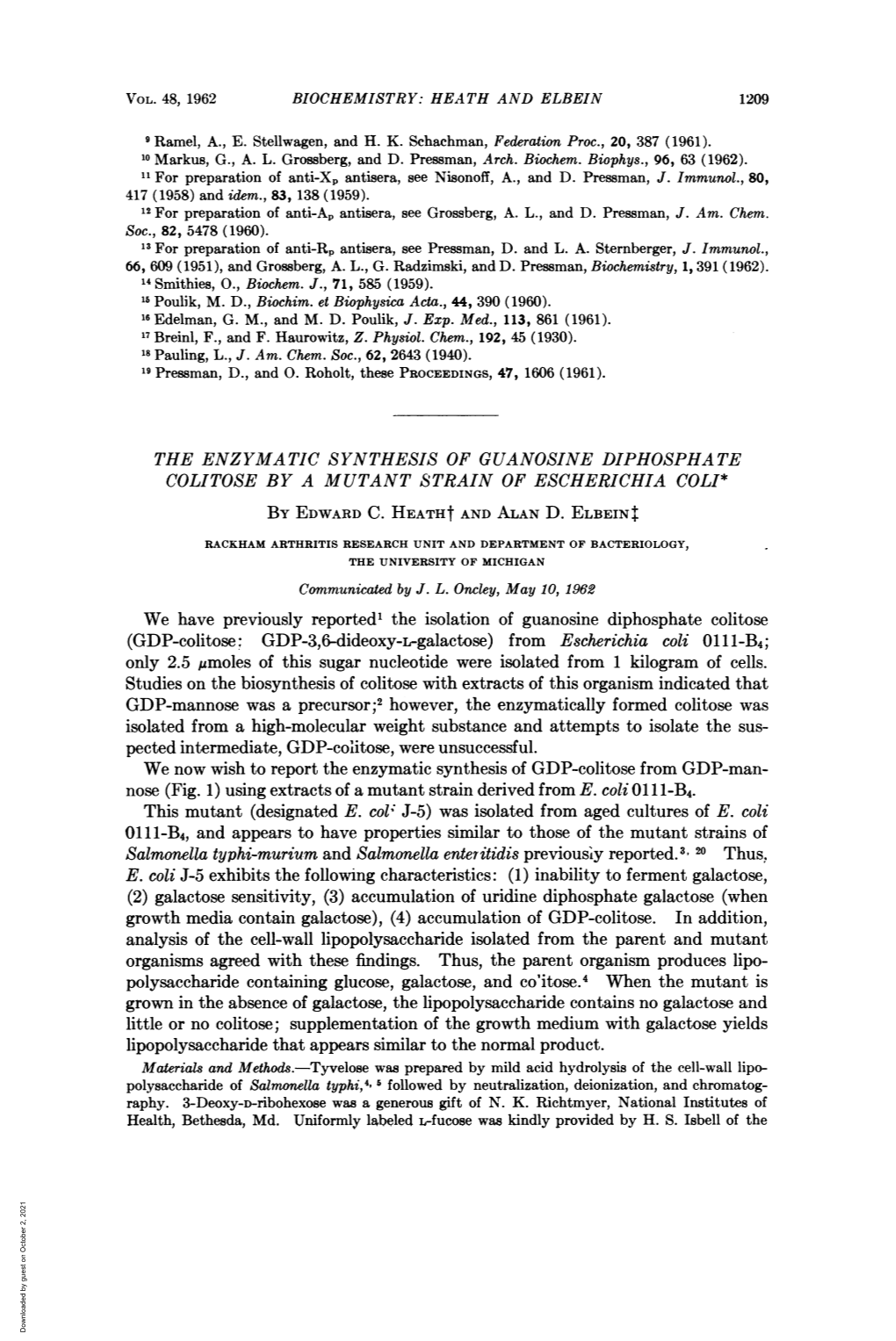 We Have Previously Reported' the Isolation of Guanosine Diphosphate