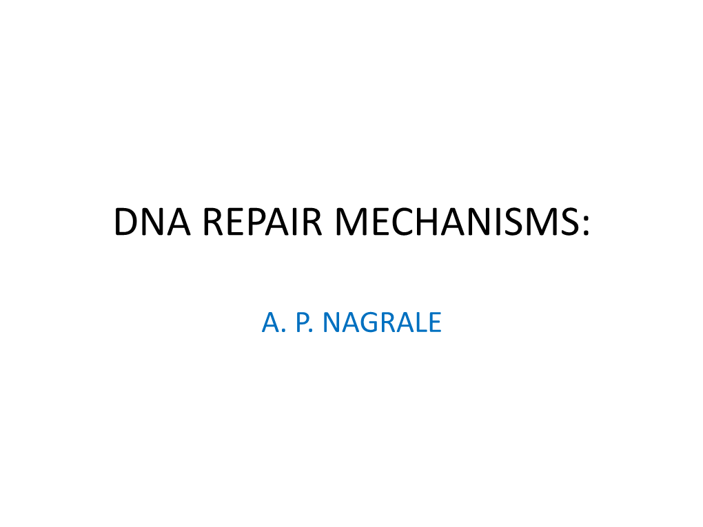 Dna Repair Mechanisms