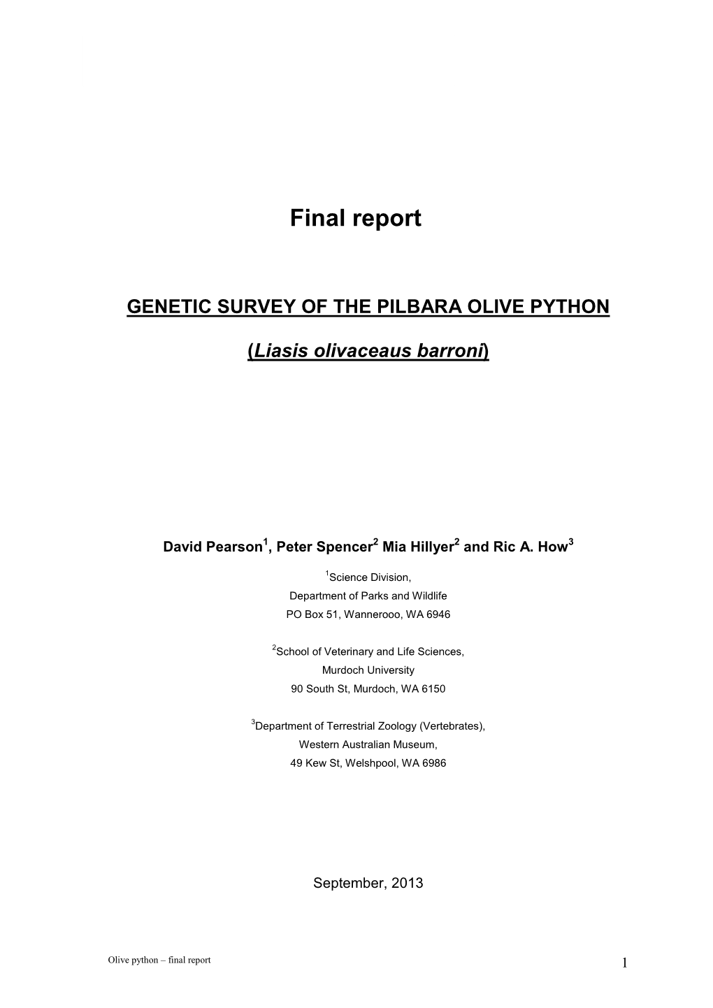 Koolan Island Quoll Demographics & Genetics