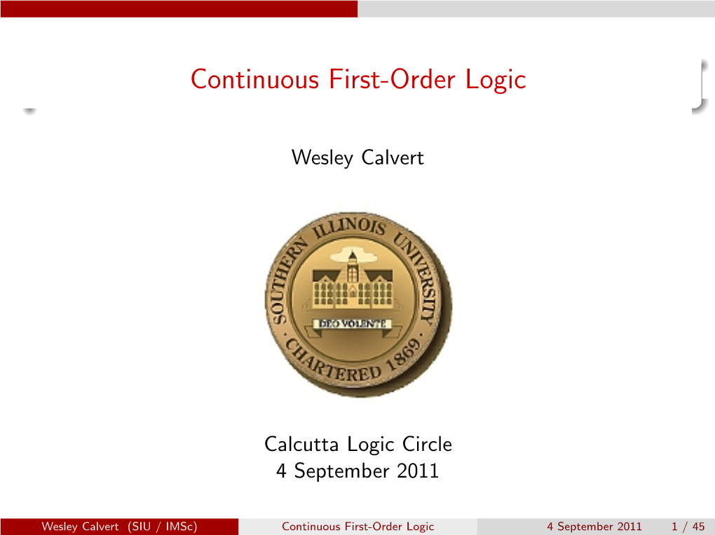 Continuous First-Order Logic