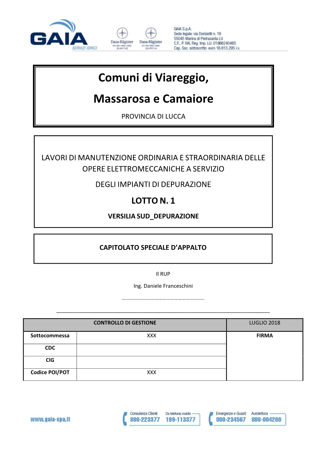 Comuni Di Viareggio, Massarosa E Camaiore