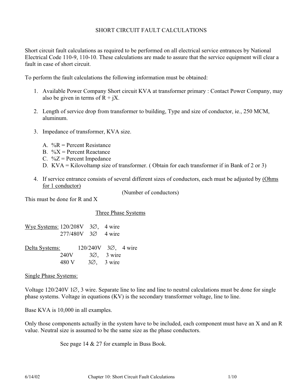 Percent R, X and Z Based on Transformer KVA