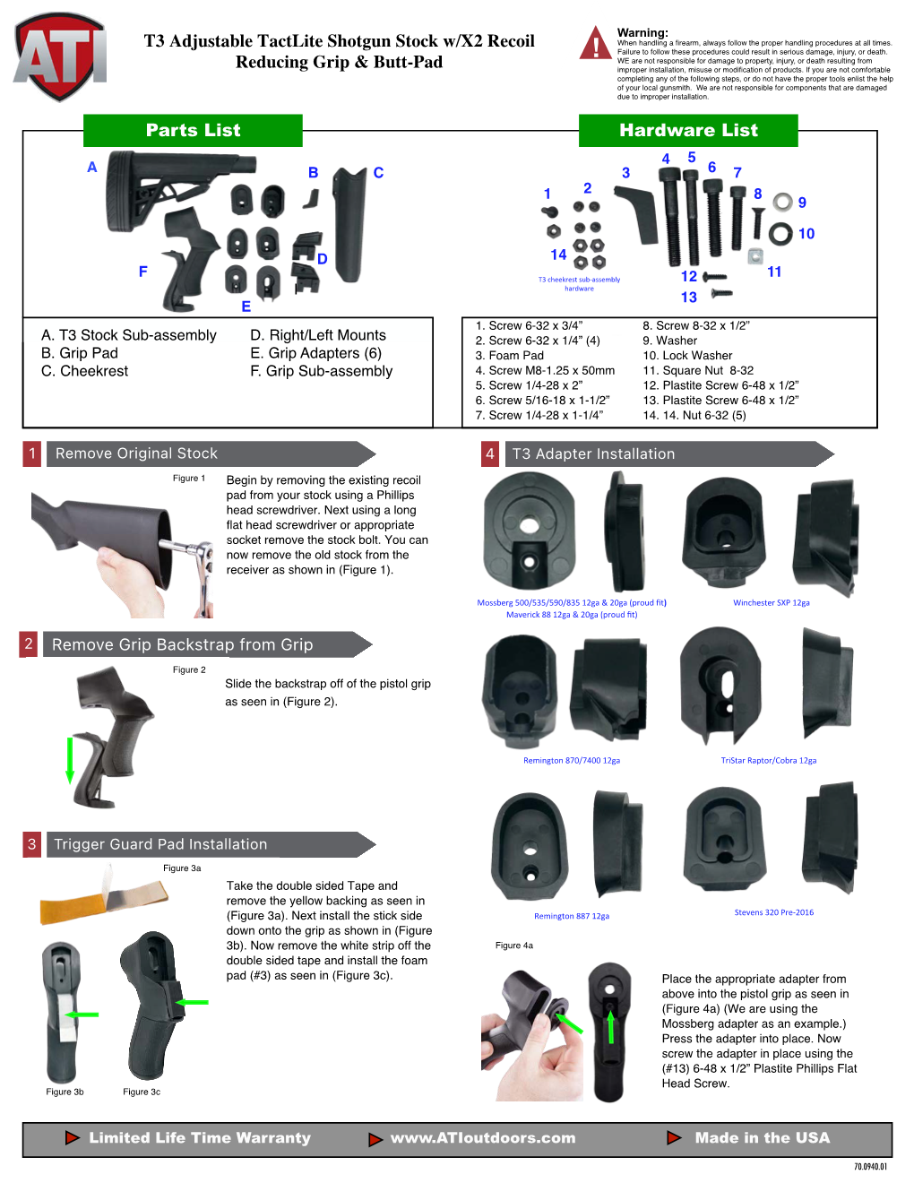 T3 Adjustable Shotgun Stock