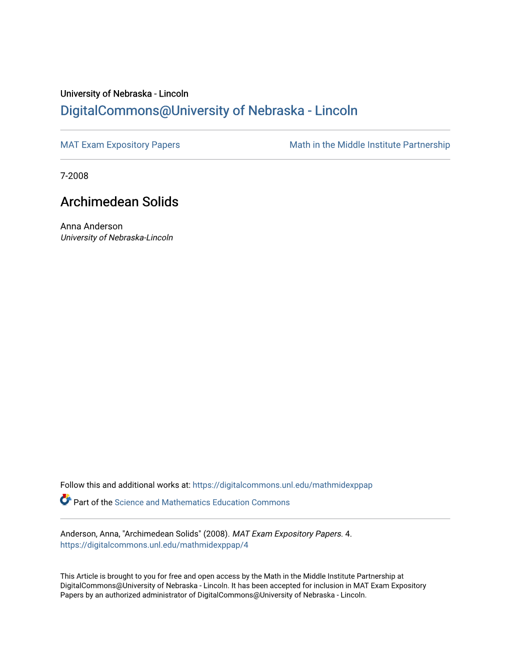 Archimedean Solids