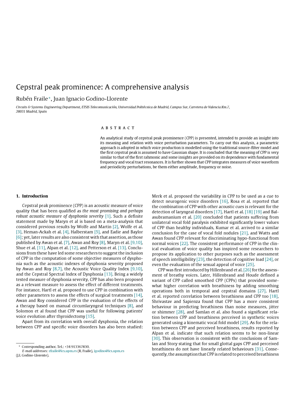 Cepstral Peak Prominence: a Comprehensive Analysis