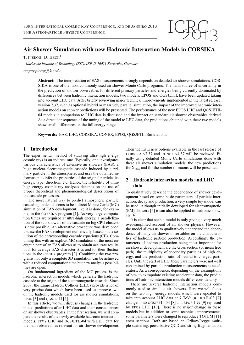 Air Shower Simulation with New Hadronic Interaction Models in CORSIKA