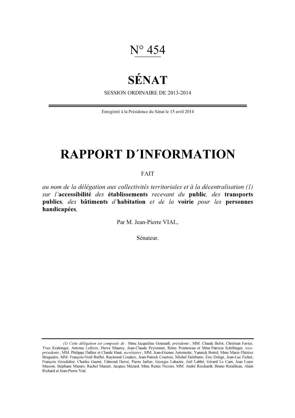 Rapport D´Information