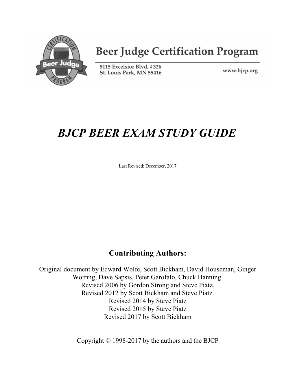 BJCP Exam Study Guide