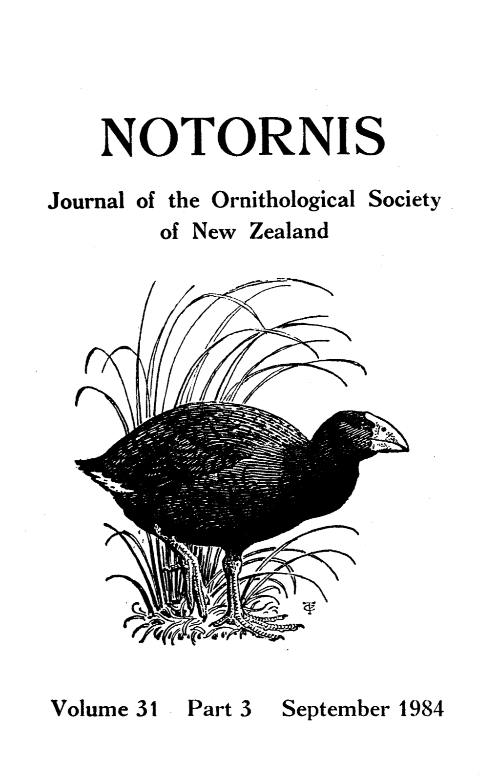 Of New Zealand Volume 31 Part 3 September 1984