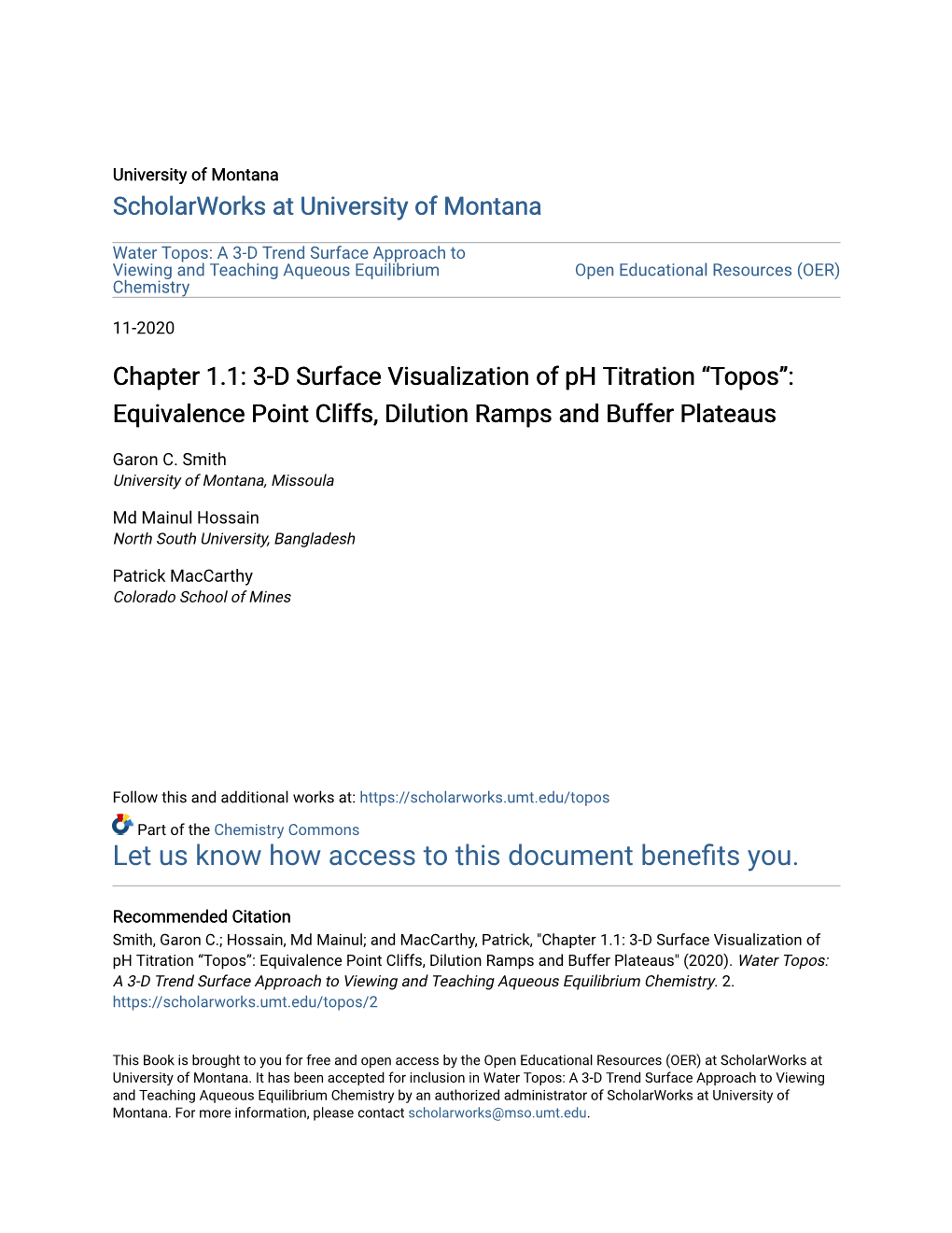 3-D Surface Visualization of Ph Titration “Topos”: Equivalence Point Cliffs, Dilution Ramps and Buffer Plateaus