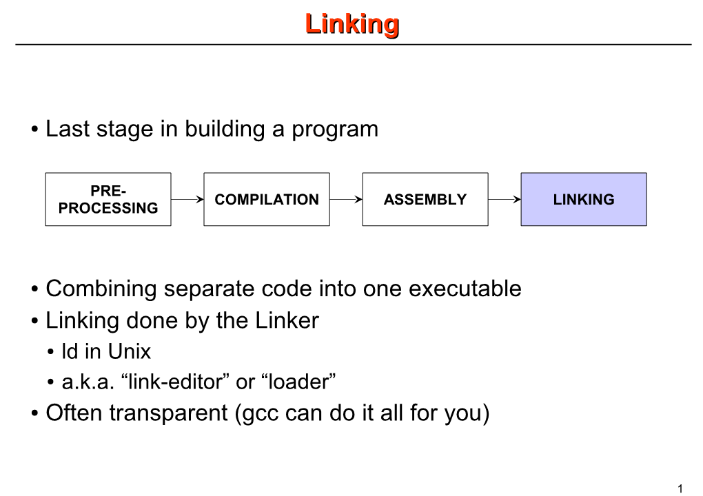 Linking + Libraries