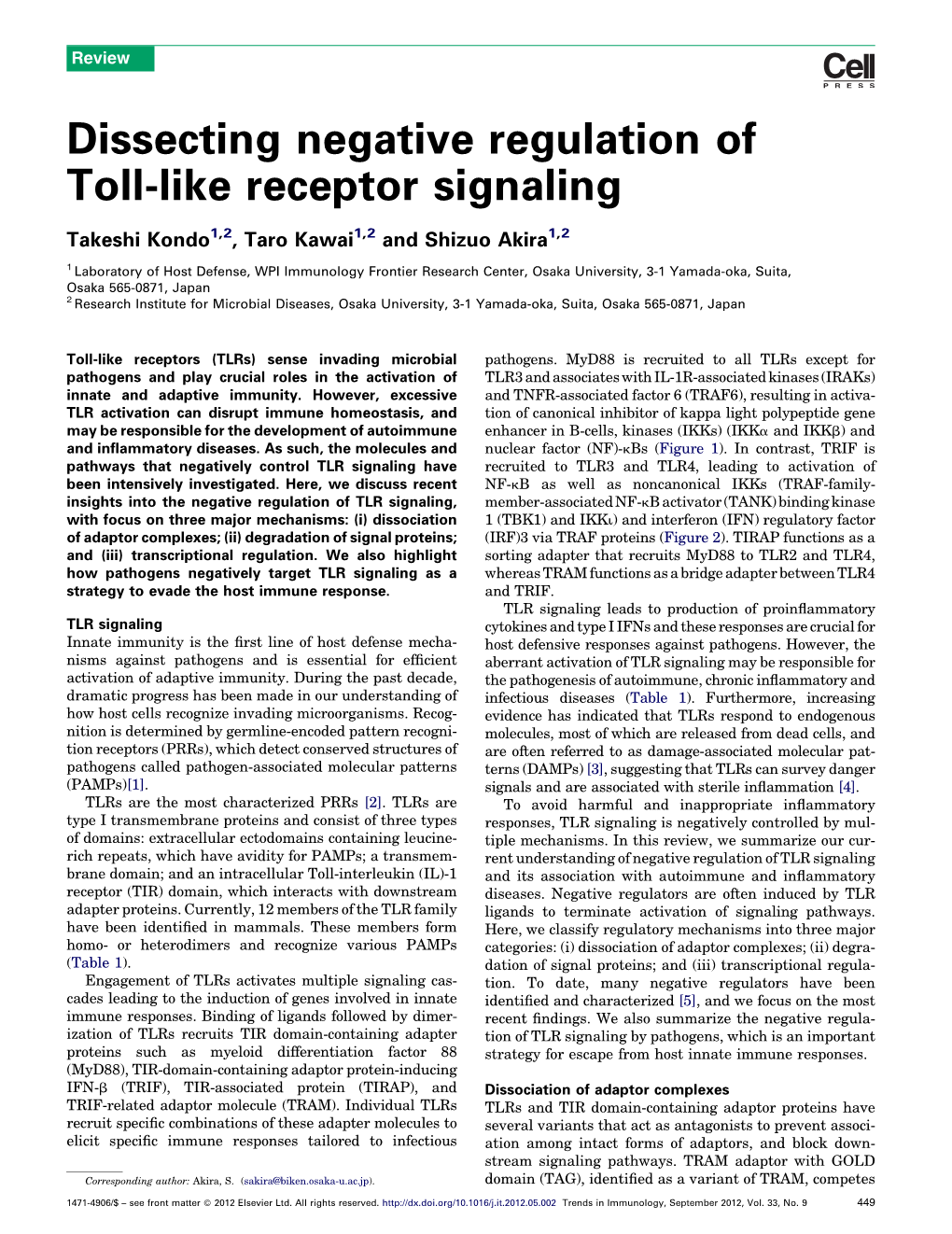 Dissecting Negative Regulation of Toll-Like Receptor Signaling