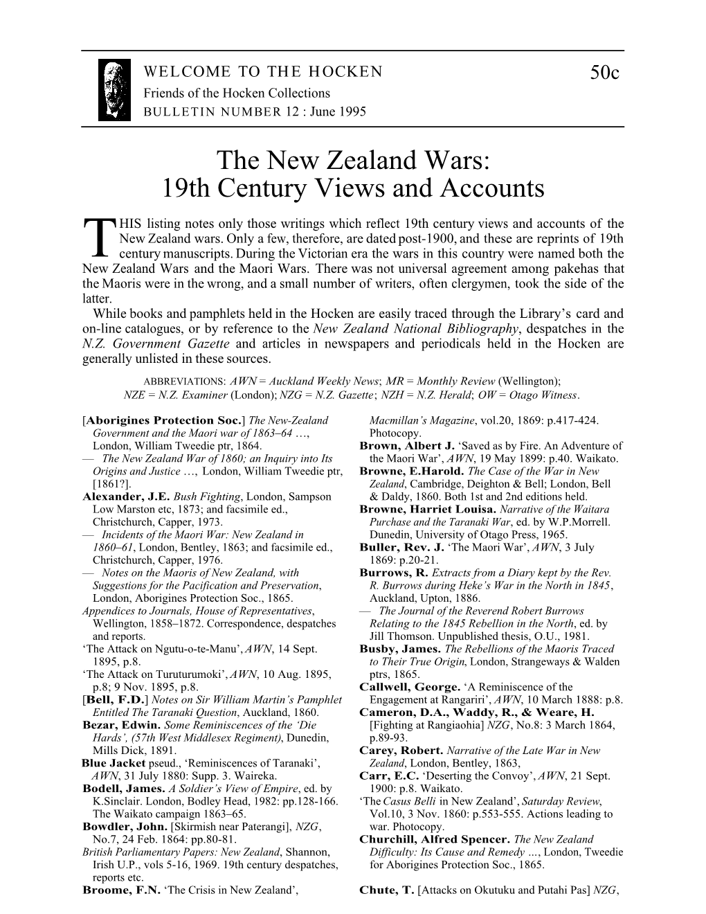 The New Zealand Wars: 19Th Century Views and Accounts