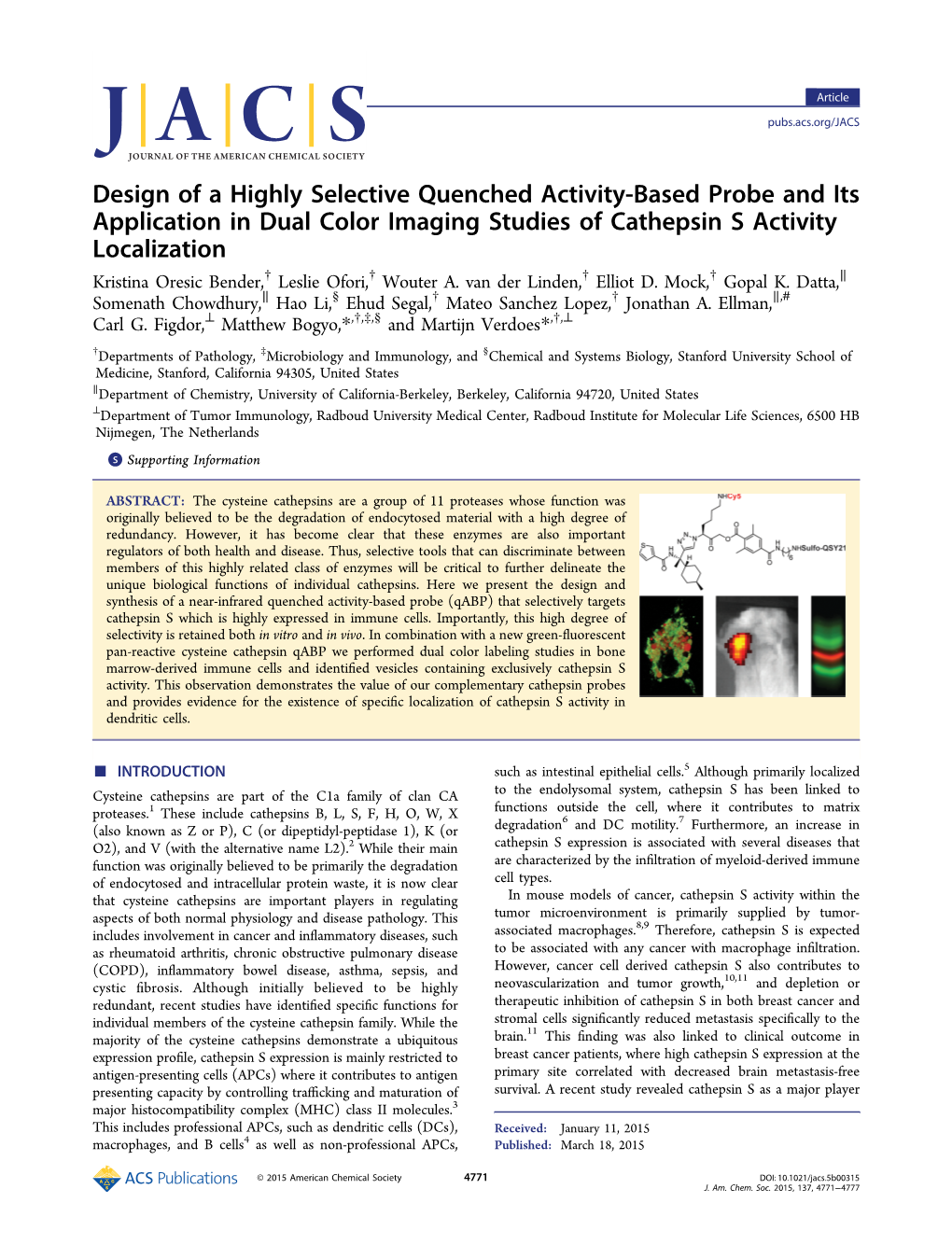 Design of a Highly Selective Quenched Activity-Based Probe