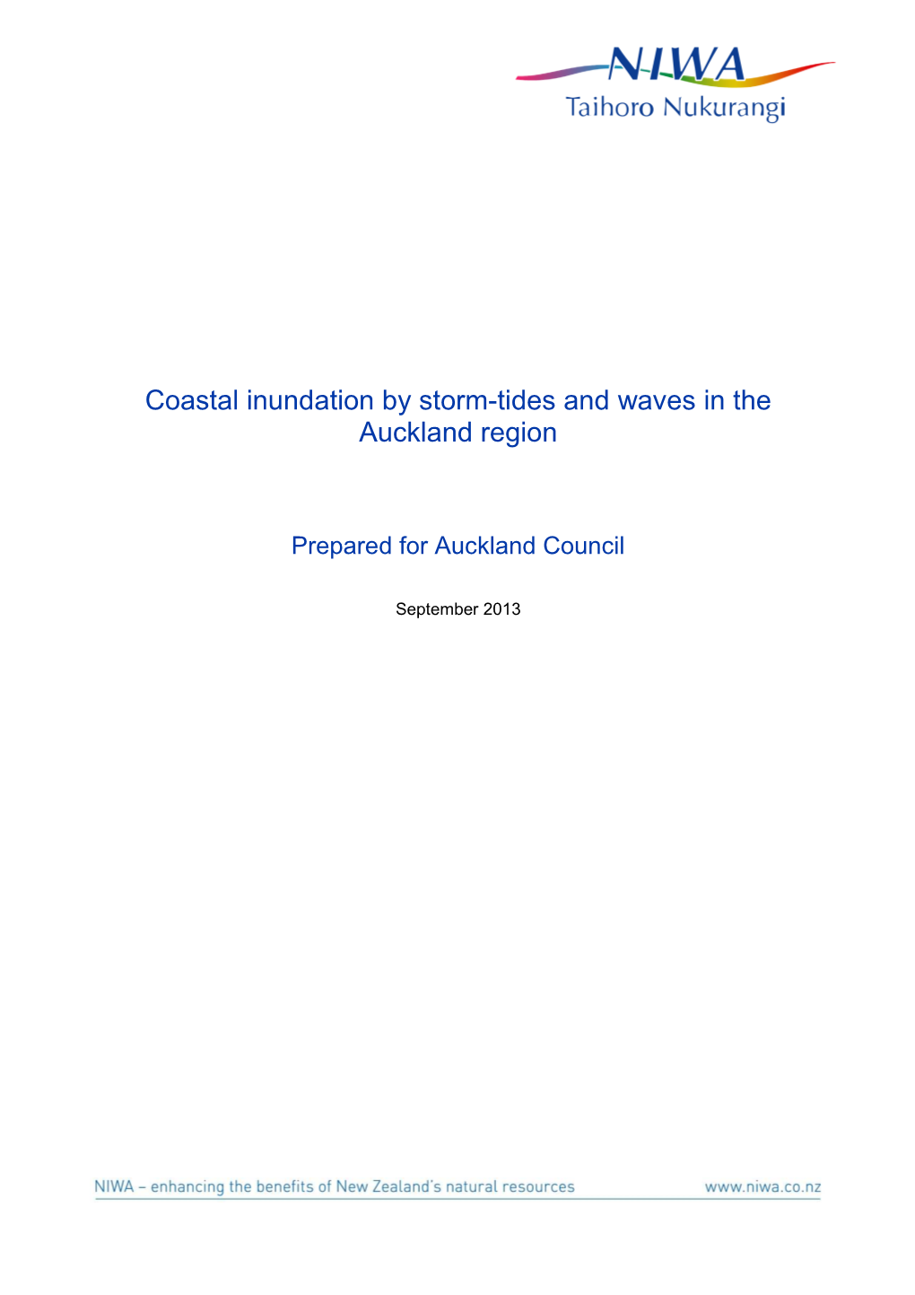 Coastal Inundation by Storm-Tides and Waves in the Auckland Region