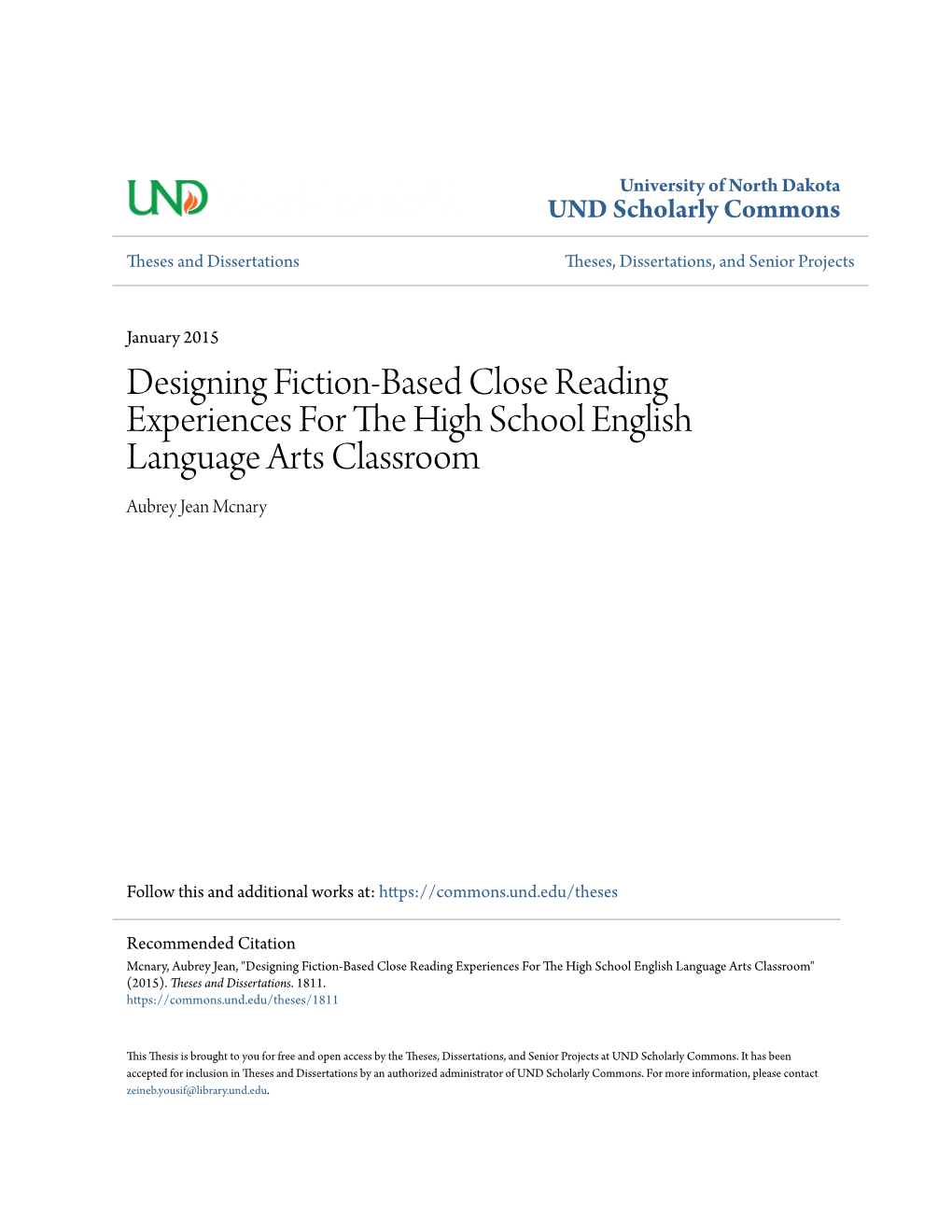 Designing Fiction-Based Close Reading Experiences for the High School English Language Arts Classroom