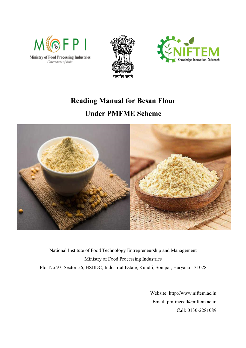 Reading Manual for Besan Flour Under PMFME Scheme