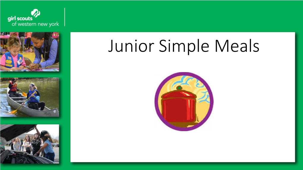 Junior Simple Meals Instructions