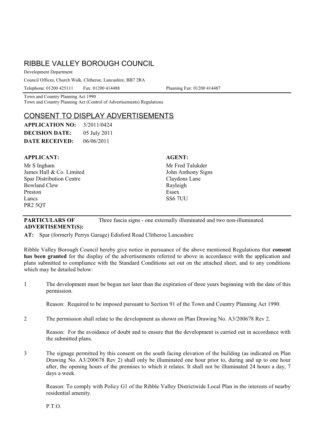 Ribble Valley Borough Council s1