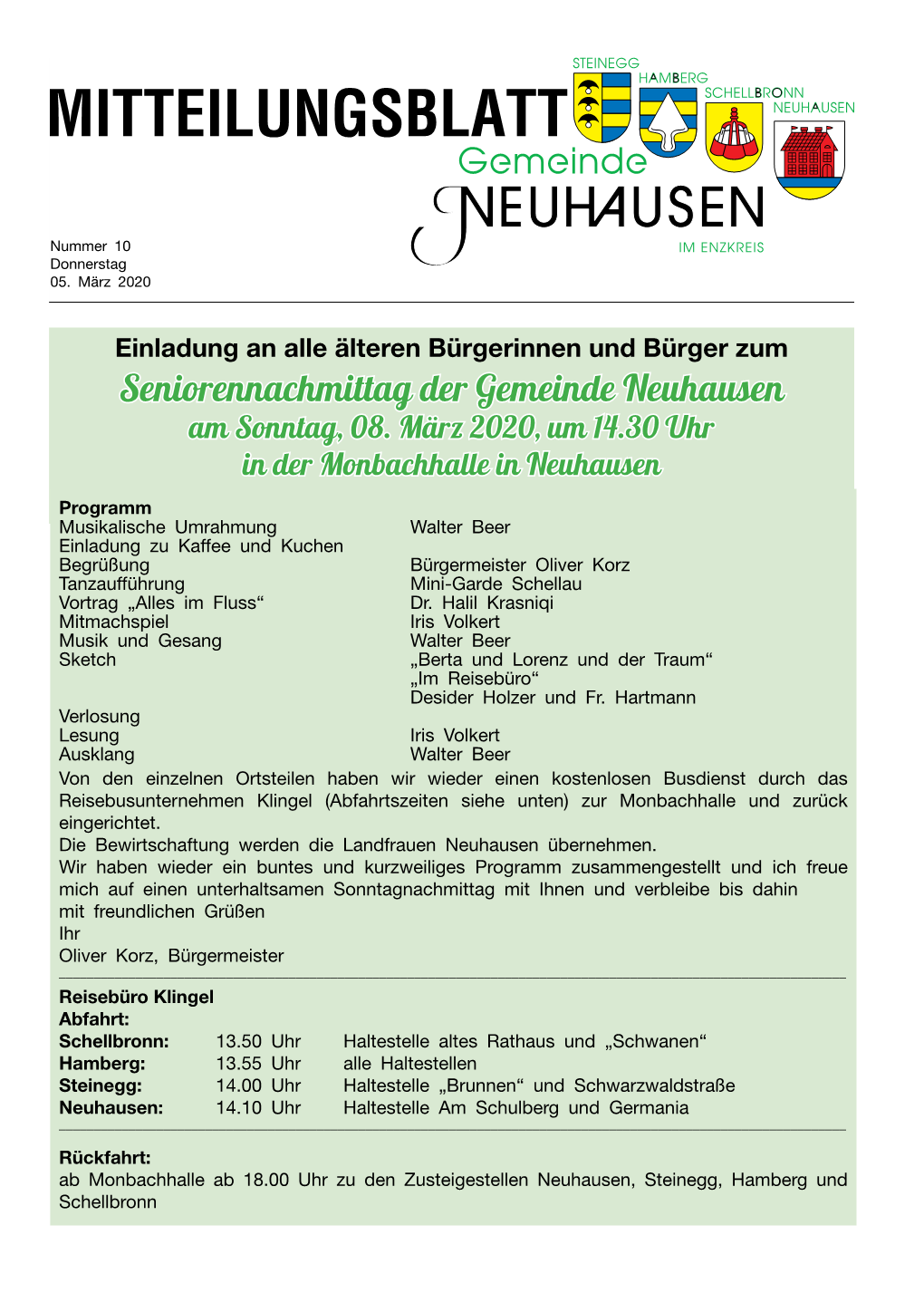 Seniorennachmittag Der Gemeinde Neuhausen Am Sonntag, 08