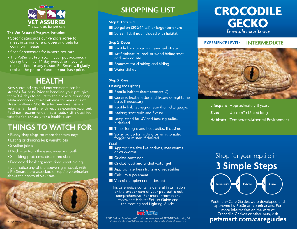 Crocodile Geckos Or Other Pets, Visit ©2013 Petsmart Store Support Group, Inc