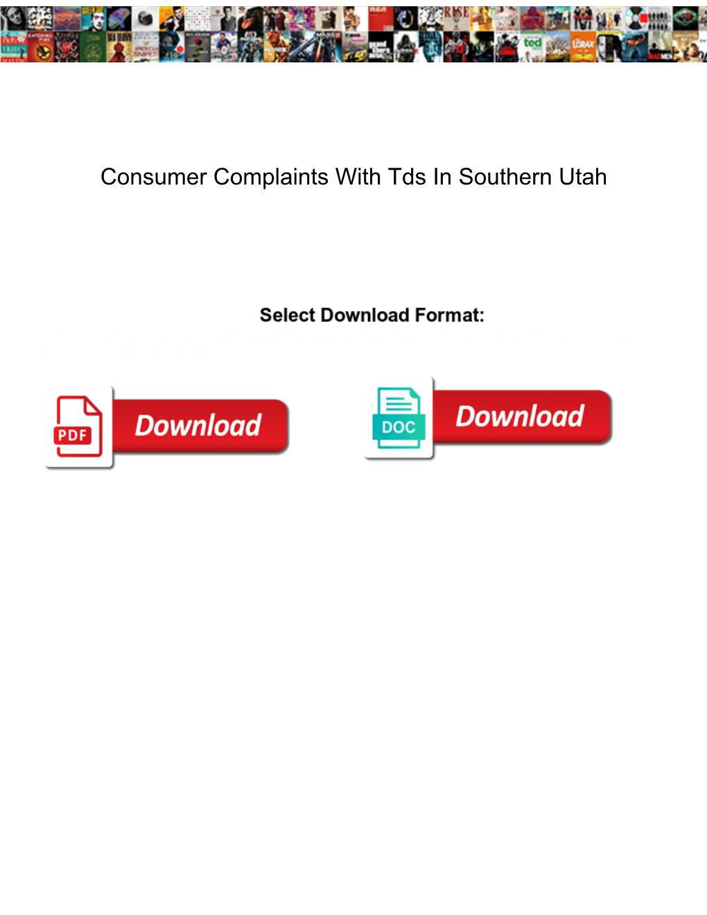 Consumer Complaints with Tds in Southern Utah