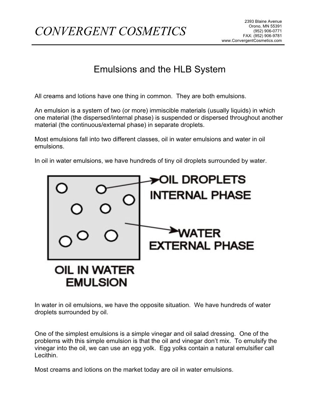 Emulsions and the HLB System