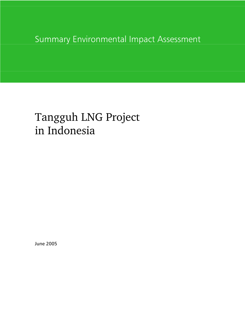 Tangguh LNG Project in Indonesia