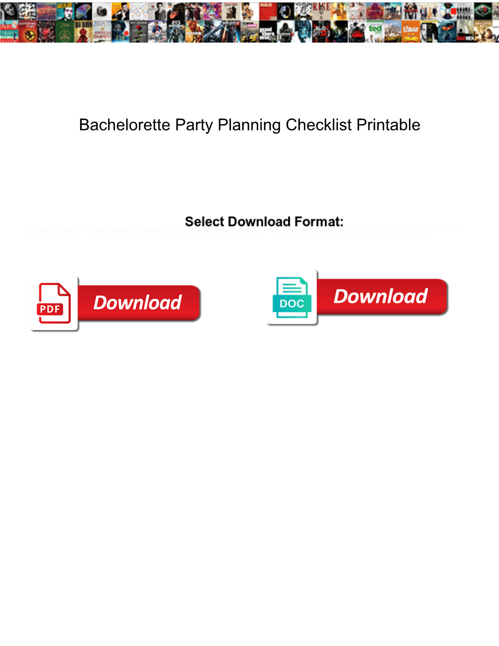 Bachelorette Party Planning Checklist Printable
