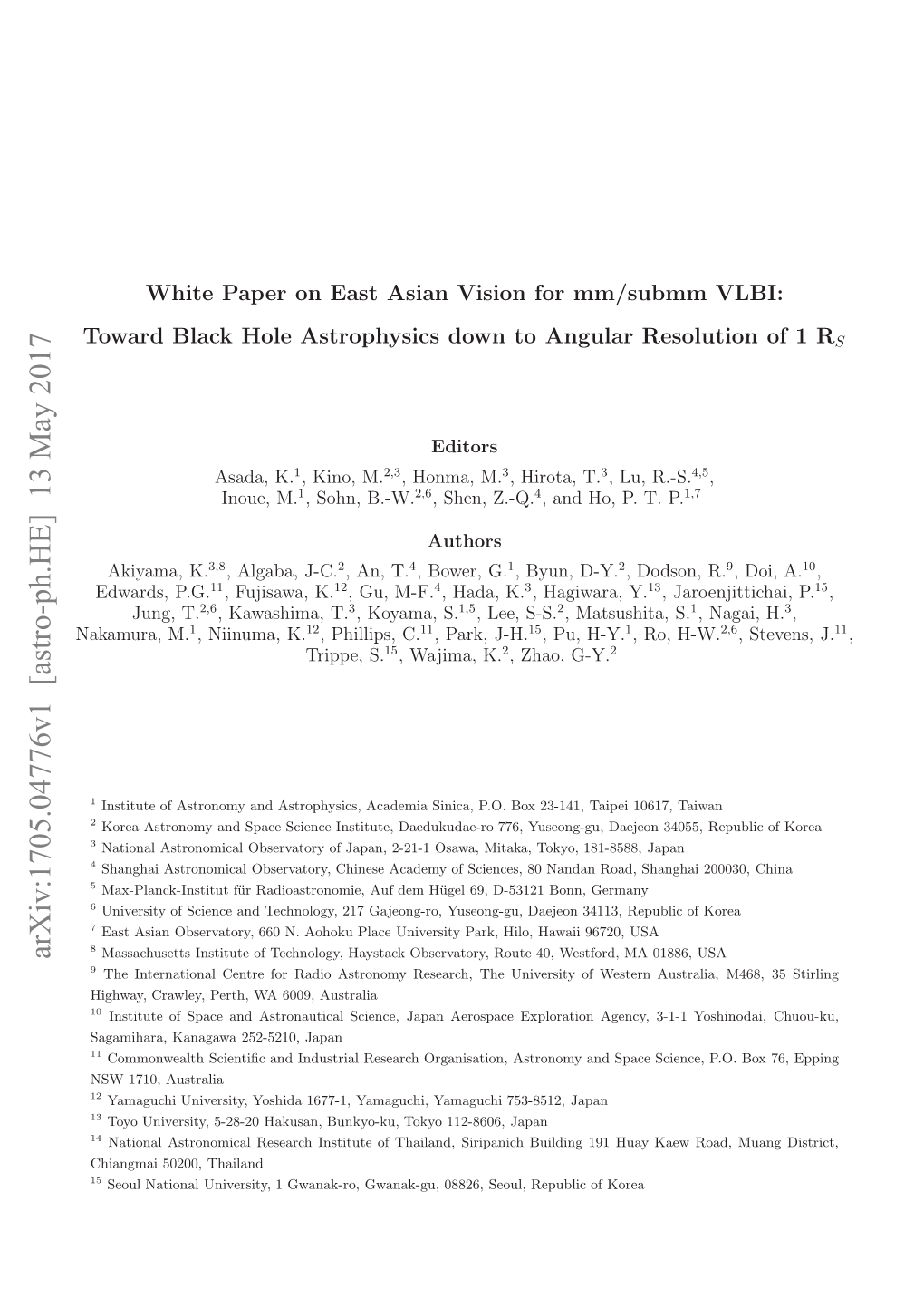 Arxiv:1705.04776V1 [Astro-Ph.HE] 13 May 2017 Aaua M