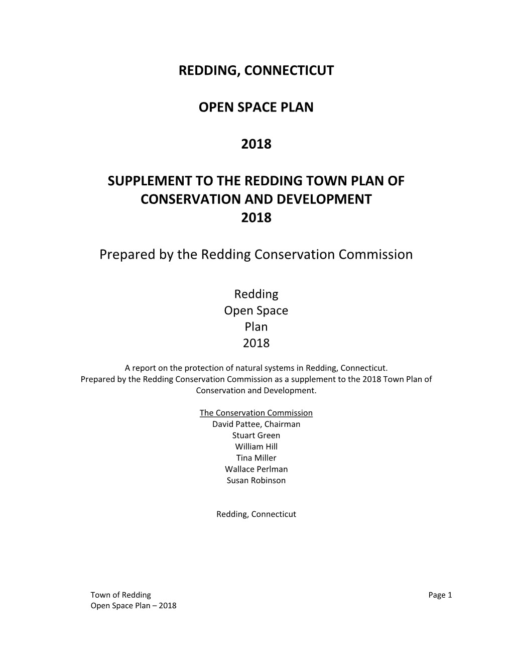 2018 Open Space Plan: Part One