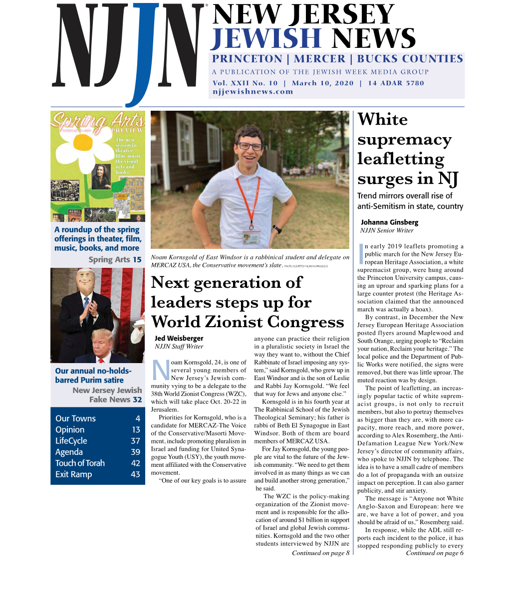 NEW JERSEY JEWISH NEWS PRINCETON | MERCER | BUCKS COUNTIES a PUBLICATION of the JEWISH WEEK MEDIA GROUP Vol