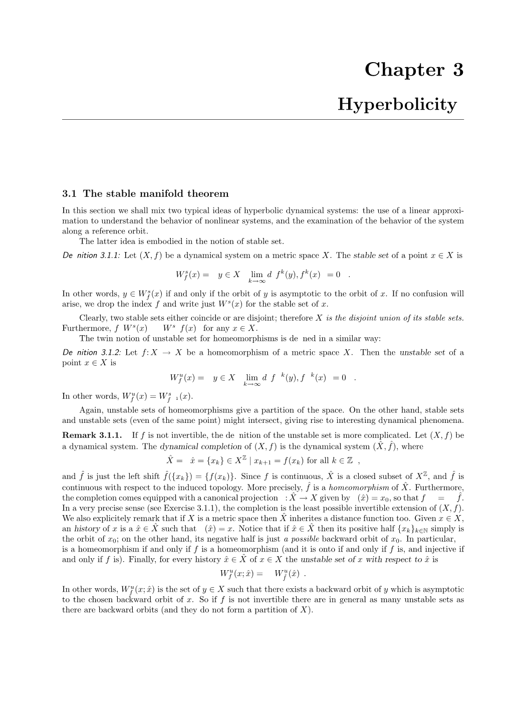 Chapter 3 Hyperbolicity