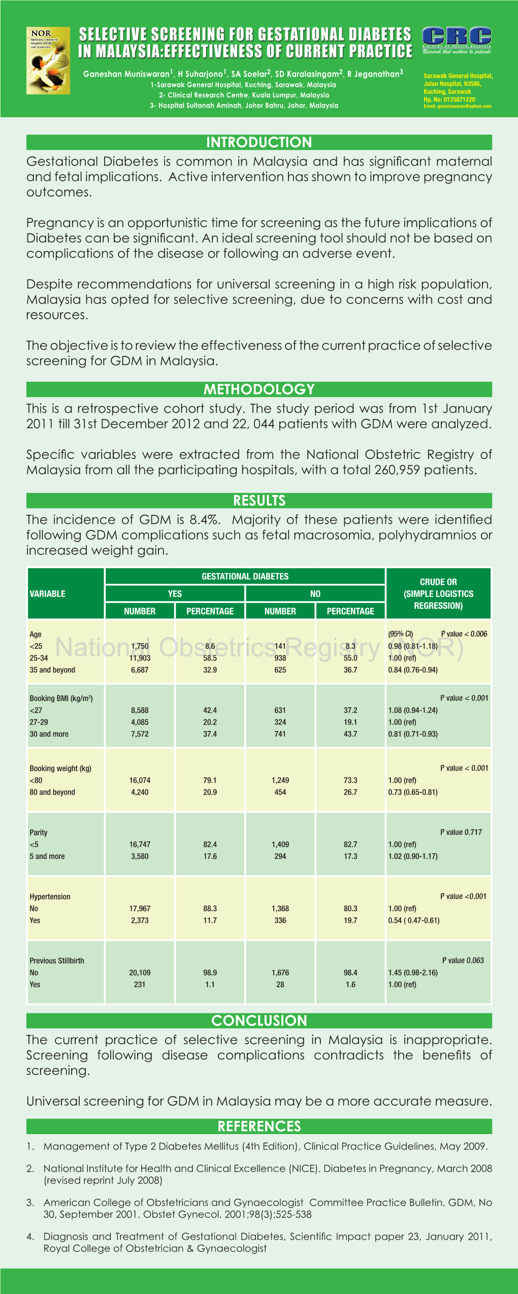 Selective Screening for Gestational Diabetes in Malaysia