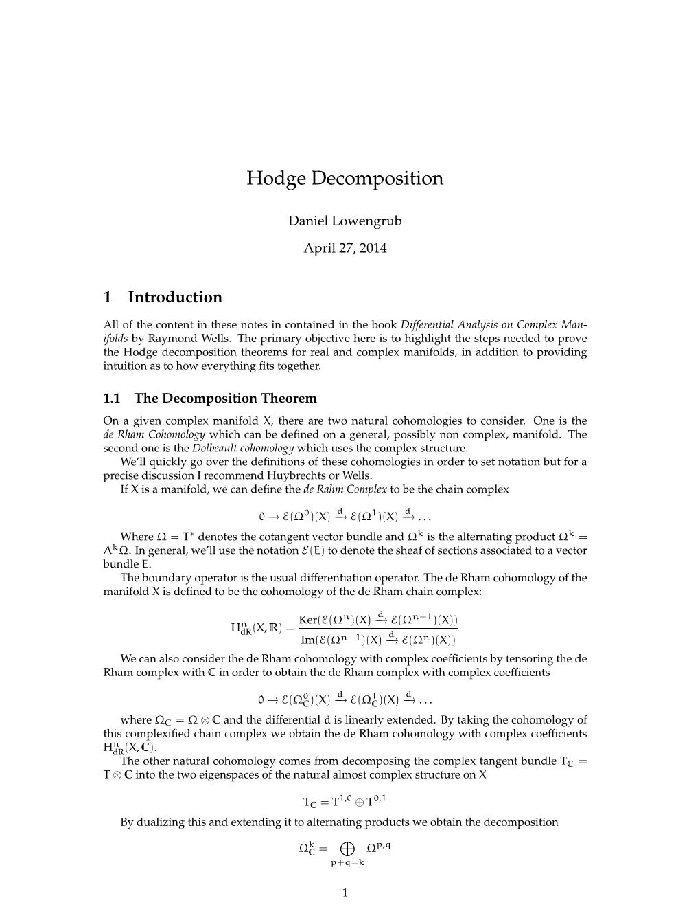 Hodge Decomposition