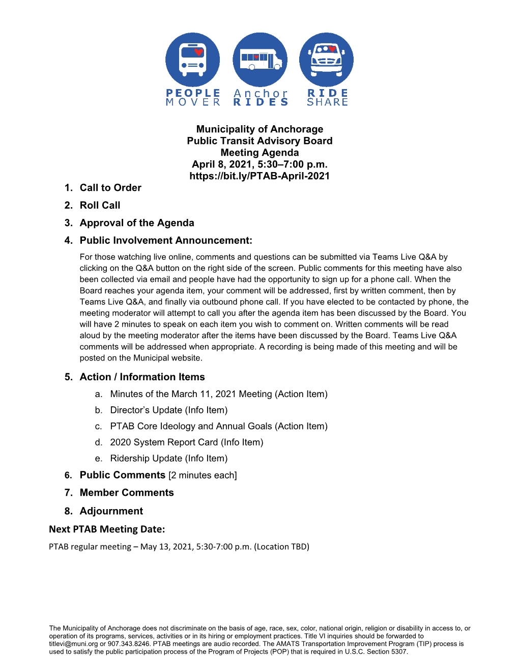 PTAB April 8, 2021 Meeting Packet