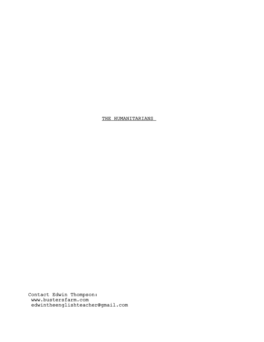 The Humanitarians FINISHED DRAFT Script