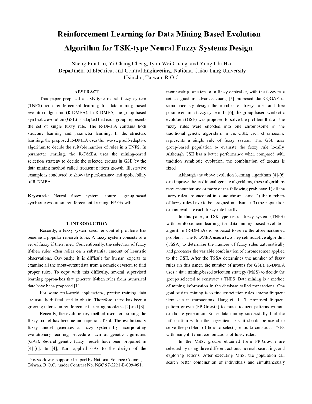 Reinforcement Learning for Data Mining Based Evolution Algorithm