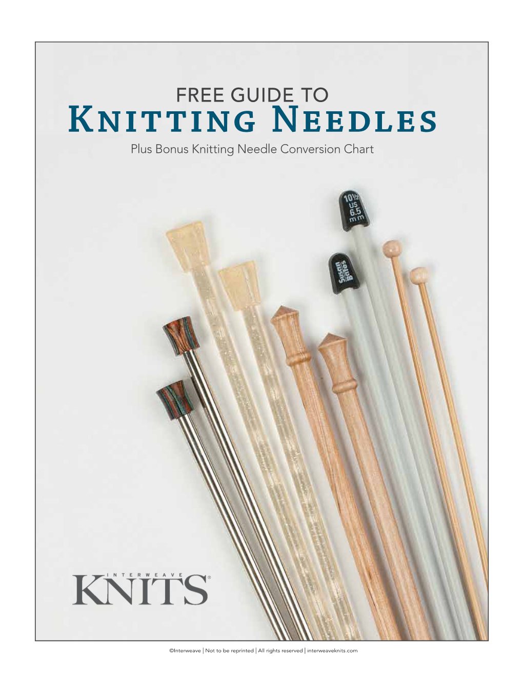 Knitting Needles Plus Bonus Knitting Needle Conversion Chart