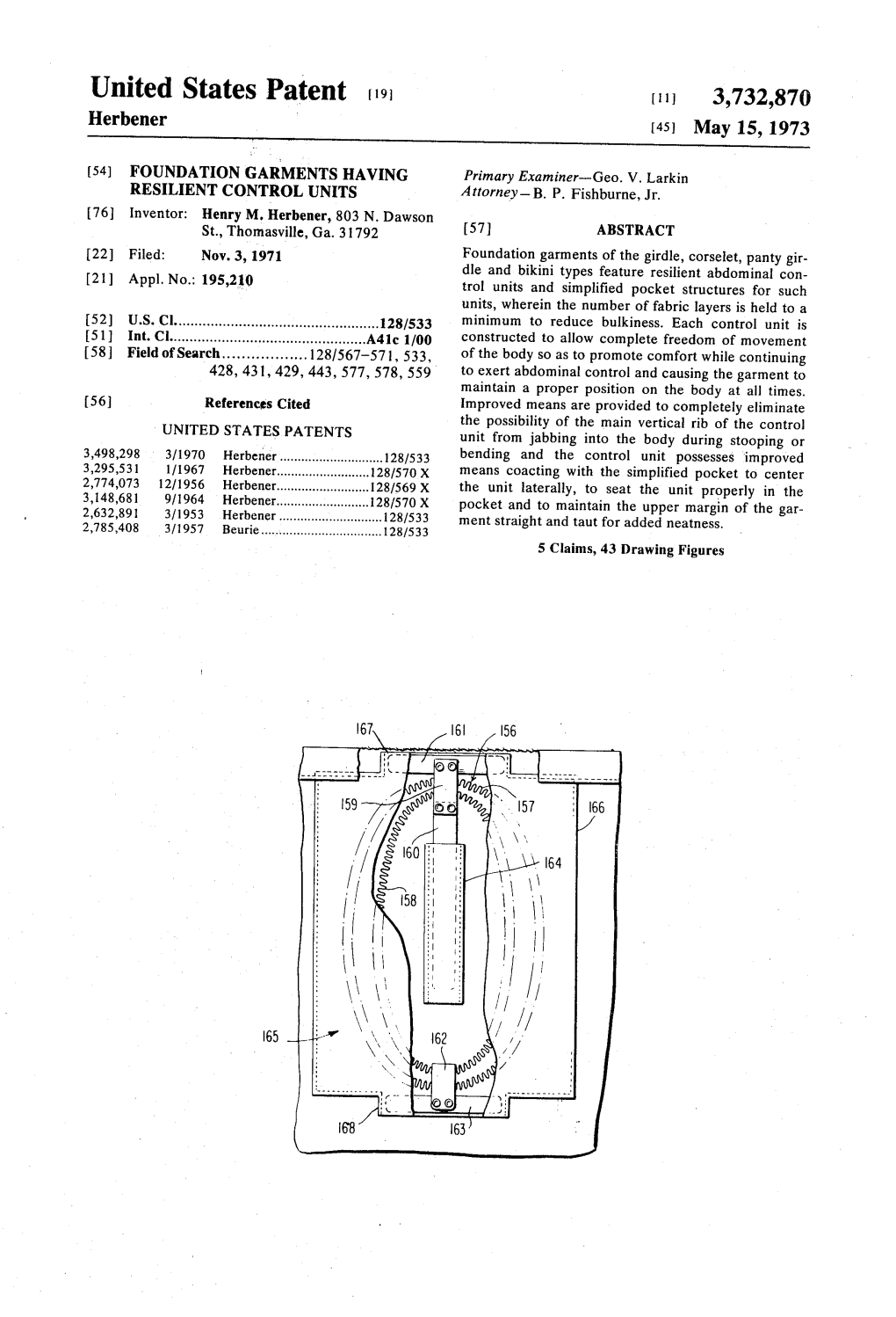United States Patent (19) (11 3,732,870 Herbener (45) May 15, 1973
