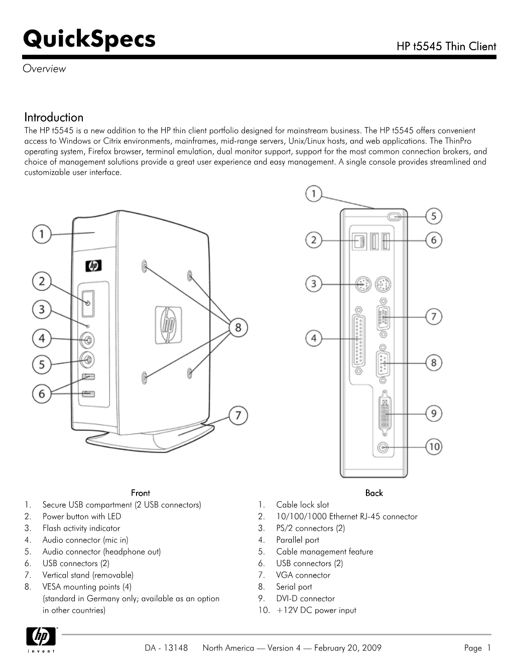 HP T5545 Thin Client Overview