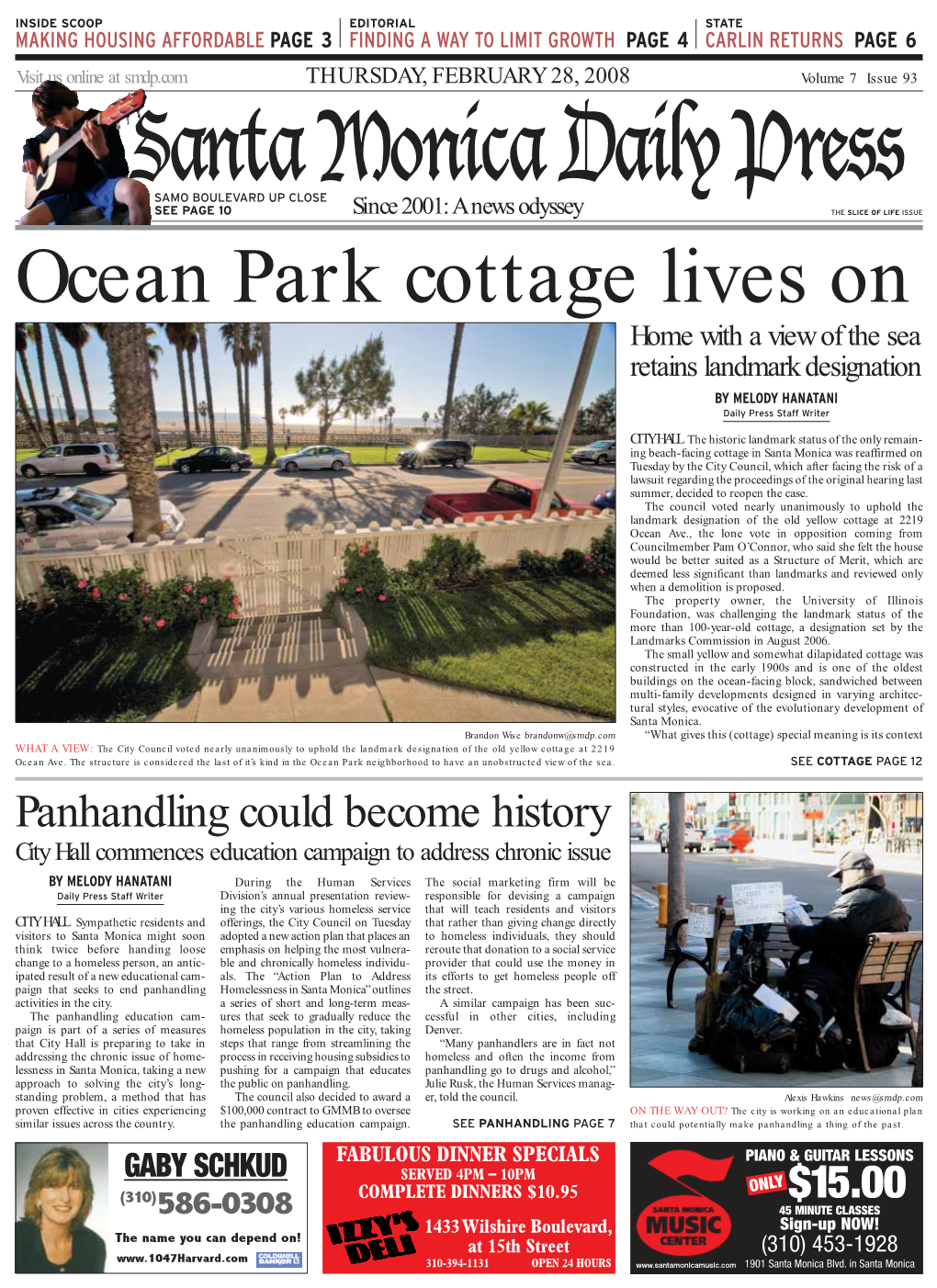 Ocean Park Cottage Lives on Home with a View of the Sea Retains Landmark Designation by MELODY HANATANI Daily Press Staff Writer