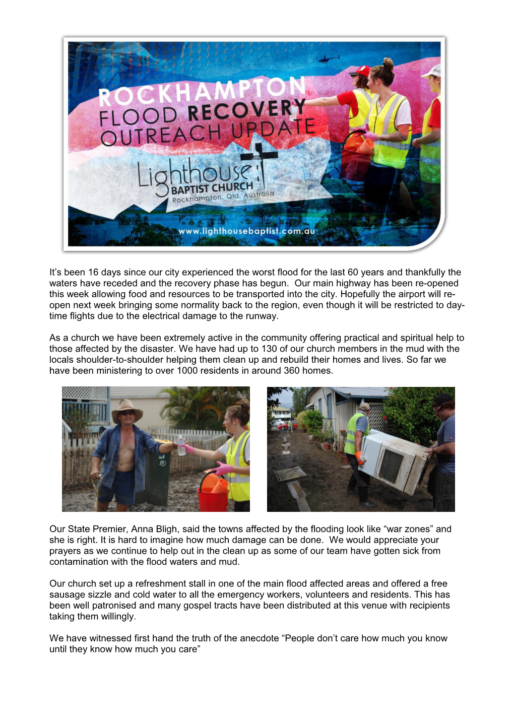 Rockhampton Flood Recovery Outreach Update