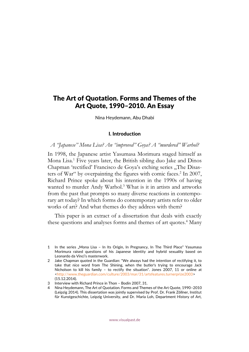 The Art of Quotation. Forms and Themes of the Art Quote, 1990–2010