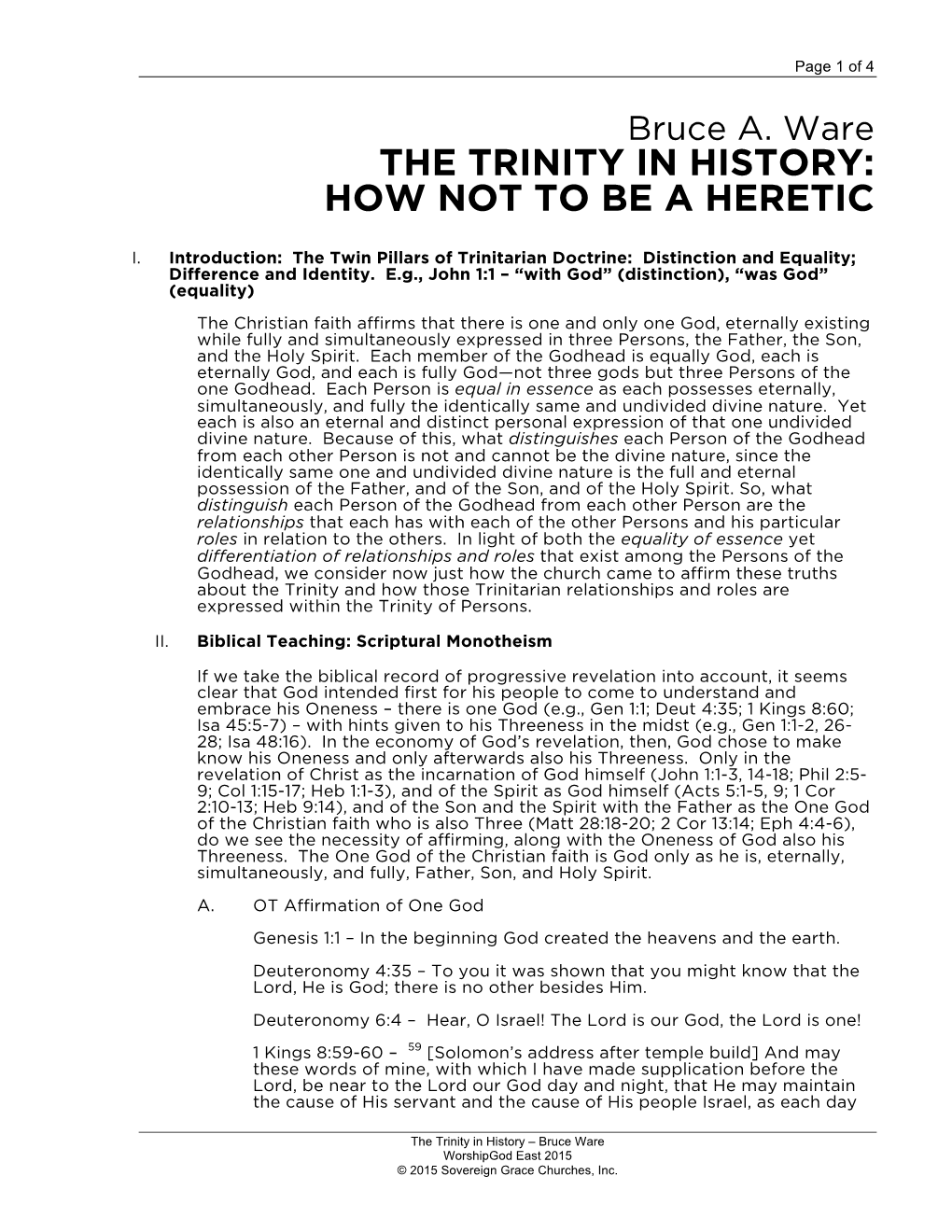 Trinity in History: How Not to Be a Heretic