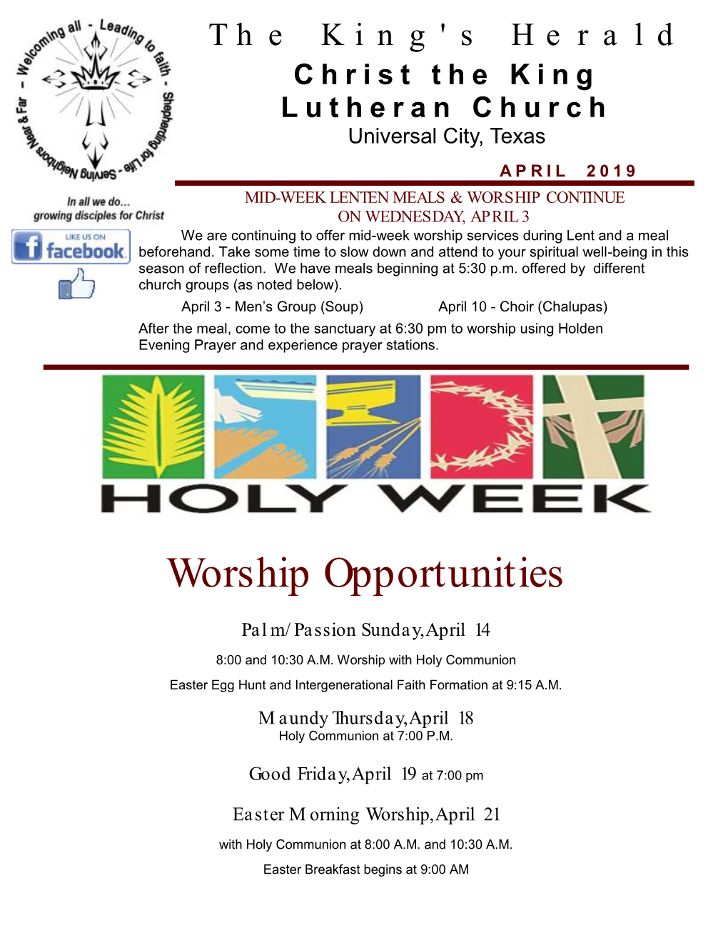 Worship Opportunities